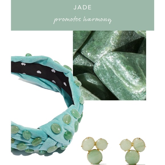 Lele Sadoughi Healing Stones Jade Headband One Size - Picture 8 of 8